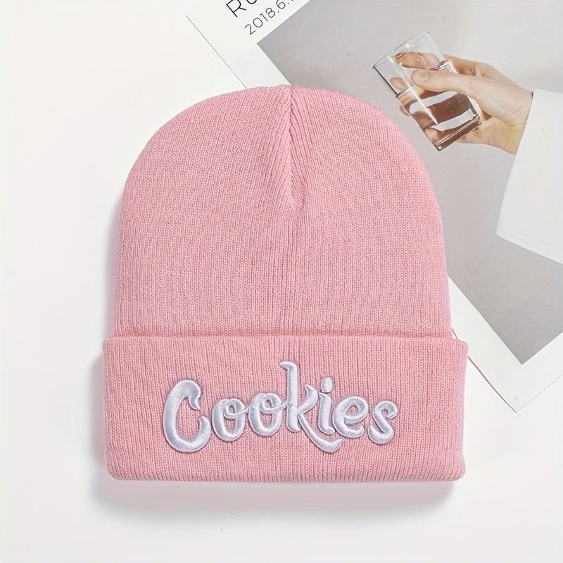 Letter Embroidery Beanie Hip Hop Elastic Skull Cap