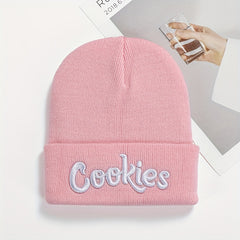 Letter Embroidery Beanie Hip Hop Elastic Skull Cap