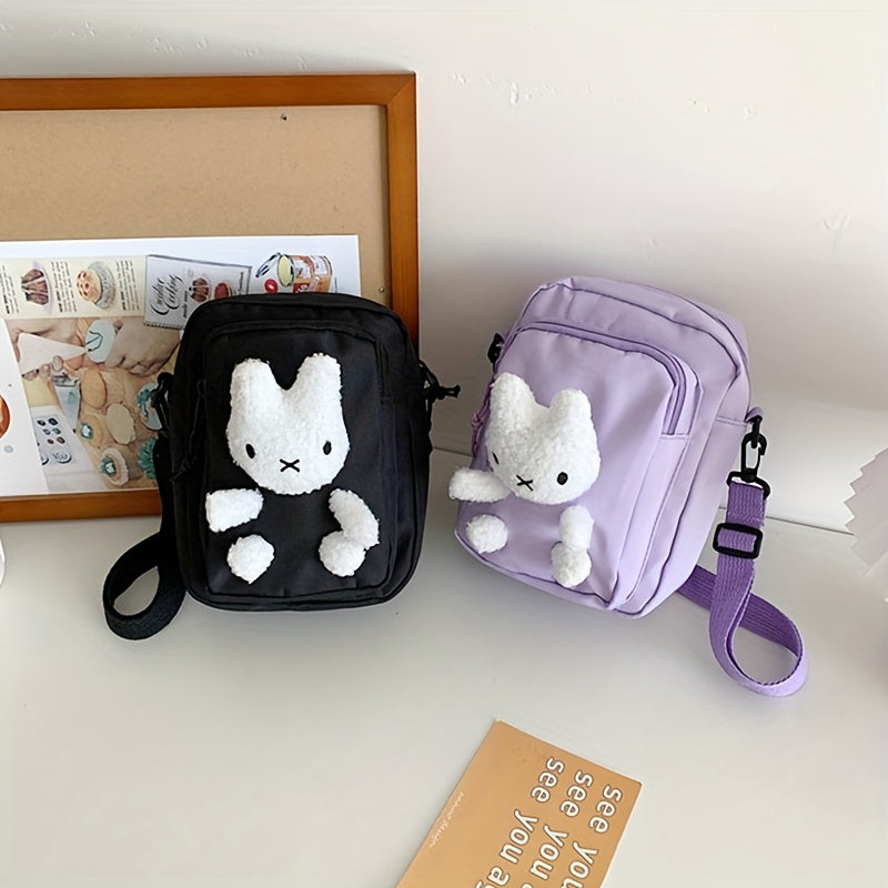 Kids Rabbit Messenger Bag Girls Canvas Travel Backpack Coin Purse