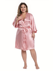 Butterfly & Letter Pattern Open Front Bridesmaid Bathrobe