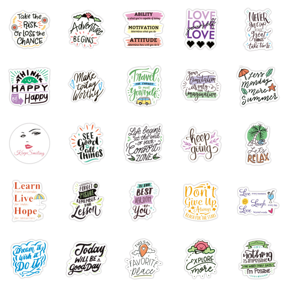50 Inspirational Stickers Positive Encouragement Student Teacher Waterproof