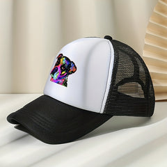 Pug Dog Trucker Hat Mesh Animal Pattern Baseball Cap Casual Sunshade Dad Hats