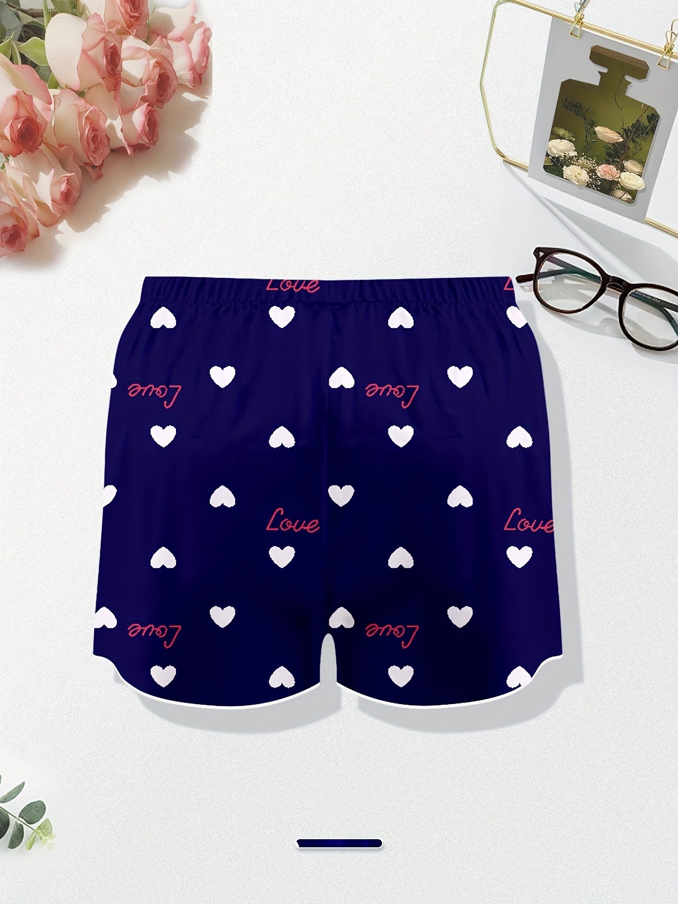 3 Pack Plus Size Preppy Sleepwear Bottoms Set Women's Plus Heart & Letter Print
