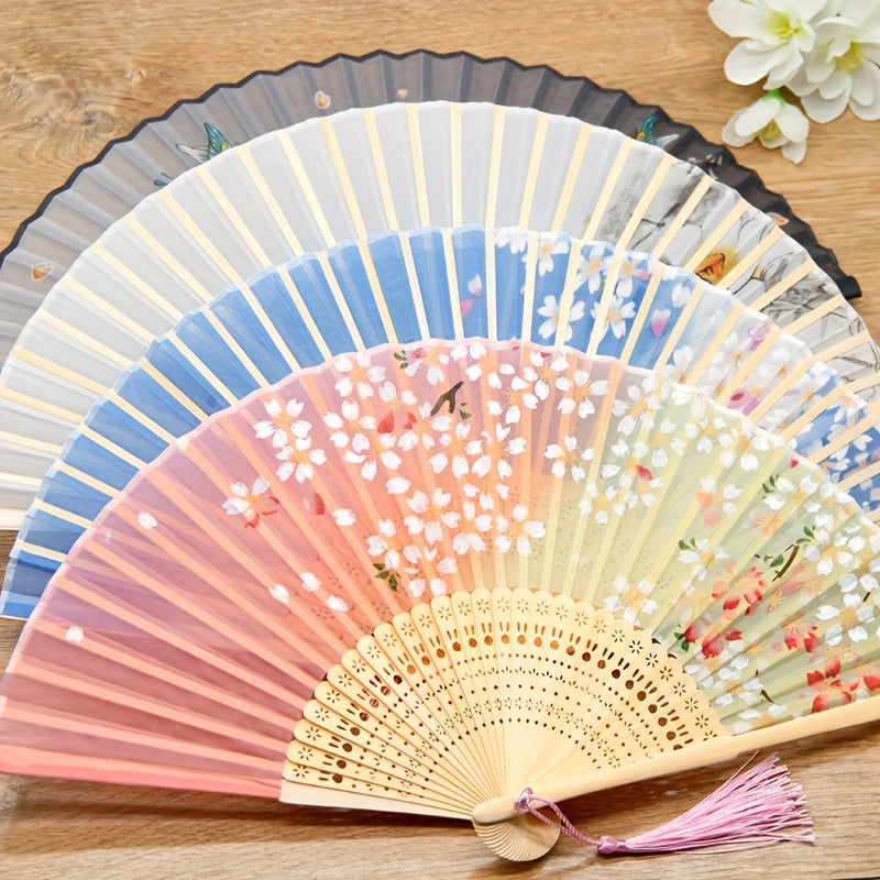 1pc Folding Fan Bamboo Chinese Style Small Fan Folding Fan Gift Fan Summer Fan