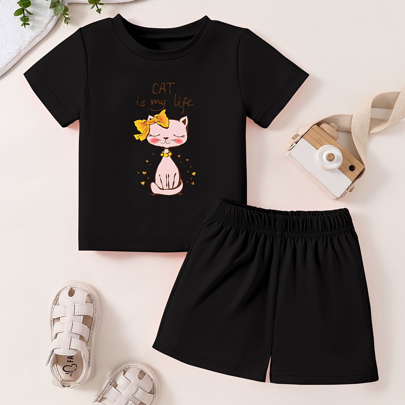 Toddler Cartoon Pattern 2pcs Summer Outfit