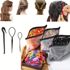 1000pcs Candy Girl's Hair Braider Rubber Band Remover