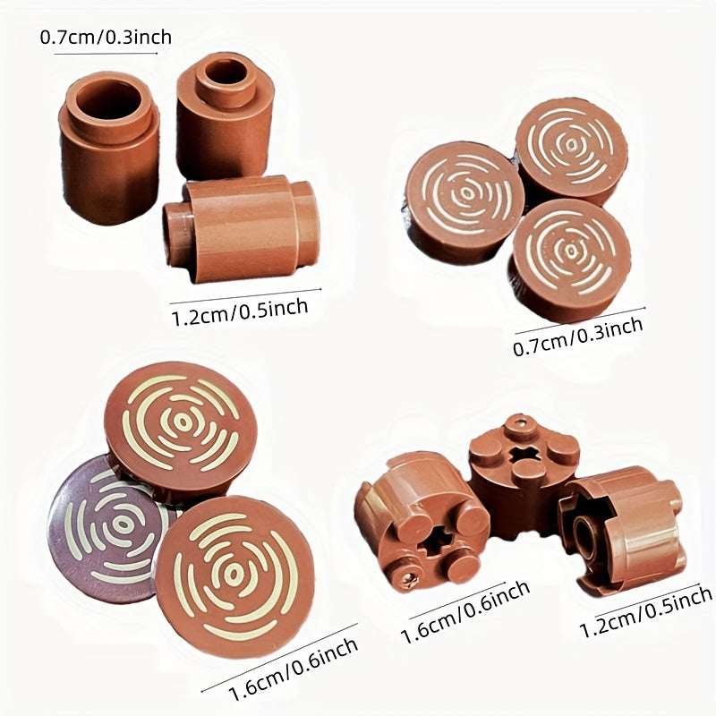 Brown Tree Stump Blocks Set 50pcs for City