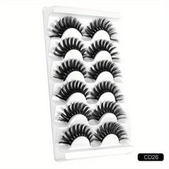 6 Pairs Natural Curling Mixed Style False Eyelashes 19 21mm Faux Mink Lashes