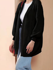 Casual Sweater Women's Plus Knit Cardigan