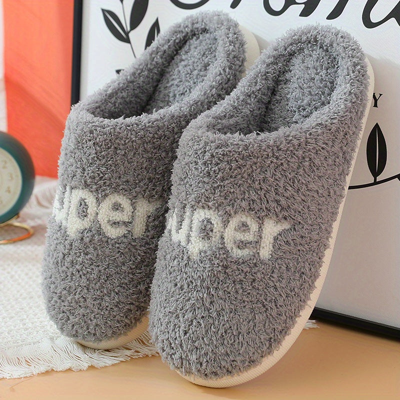 Warm Cozy House Slippers for Men Indoor Winter Shoes