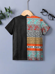 Boy's Block Graphic T shirt Casual Slightly Stretch Tee Kid's Clothing