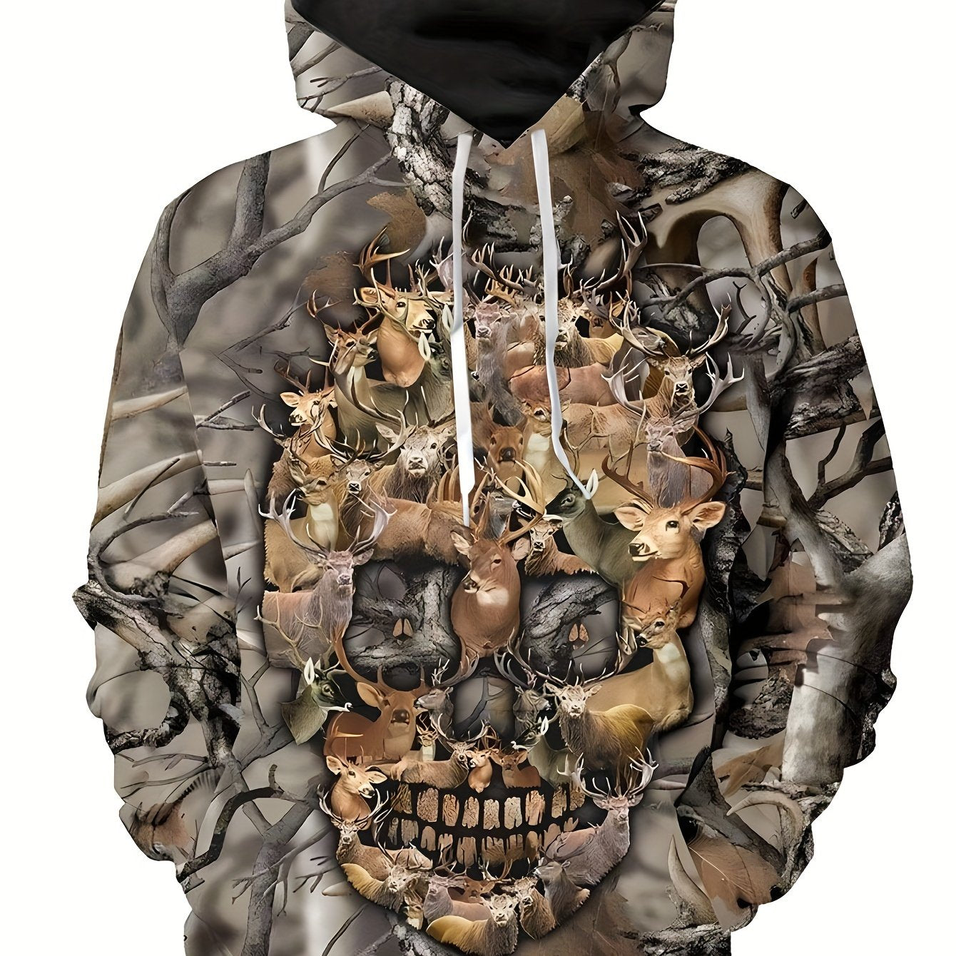 Skull And Brach 3D Print Hoodie For Men