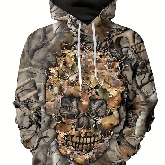 Skull And Brach 3D Print Hoodie For Men