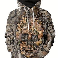 Skull And Brach 3D Print Hoodie For Men