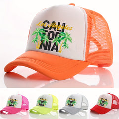 Summer Multicolor Hat Tree Letter Print Mens Peaked Cap