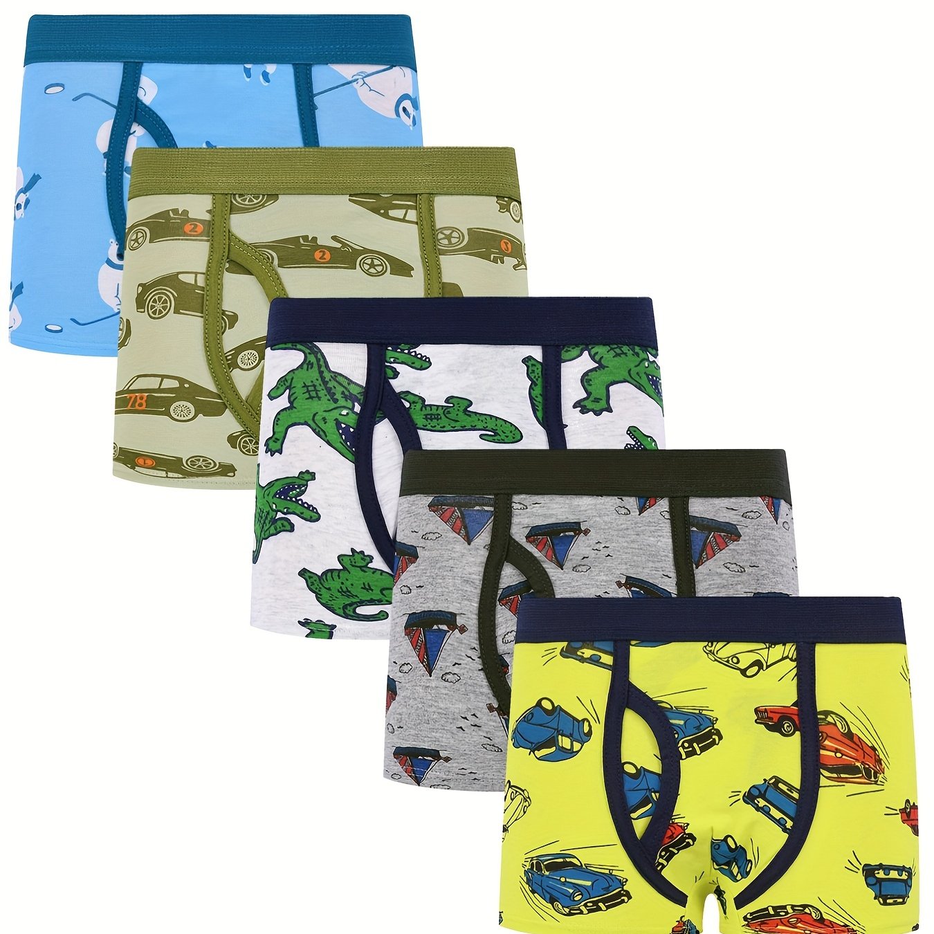 Boys' Pattern Boxer Briefs 5 Pack
