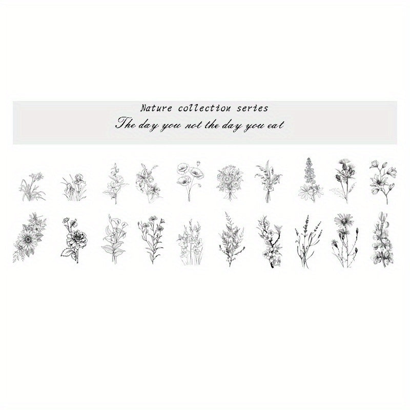 40pcs Waterproof Plant Flowers Stickers DIY Scrapbooking Crafts