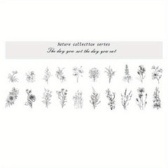 40pcs Waterproof Plant Flowers Stickers DIY Scrapbooking Crafts