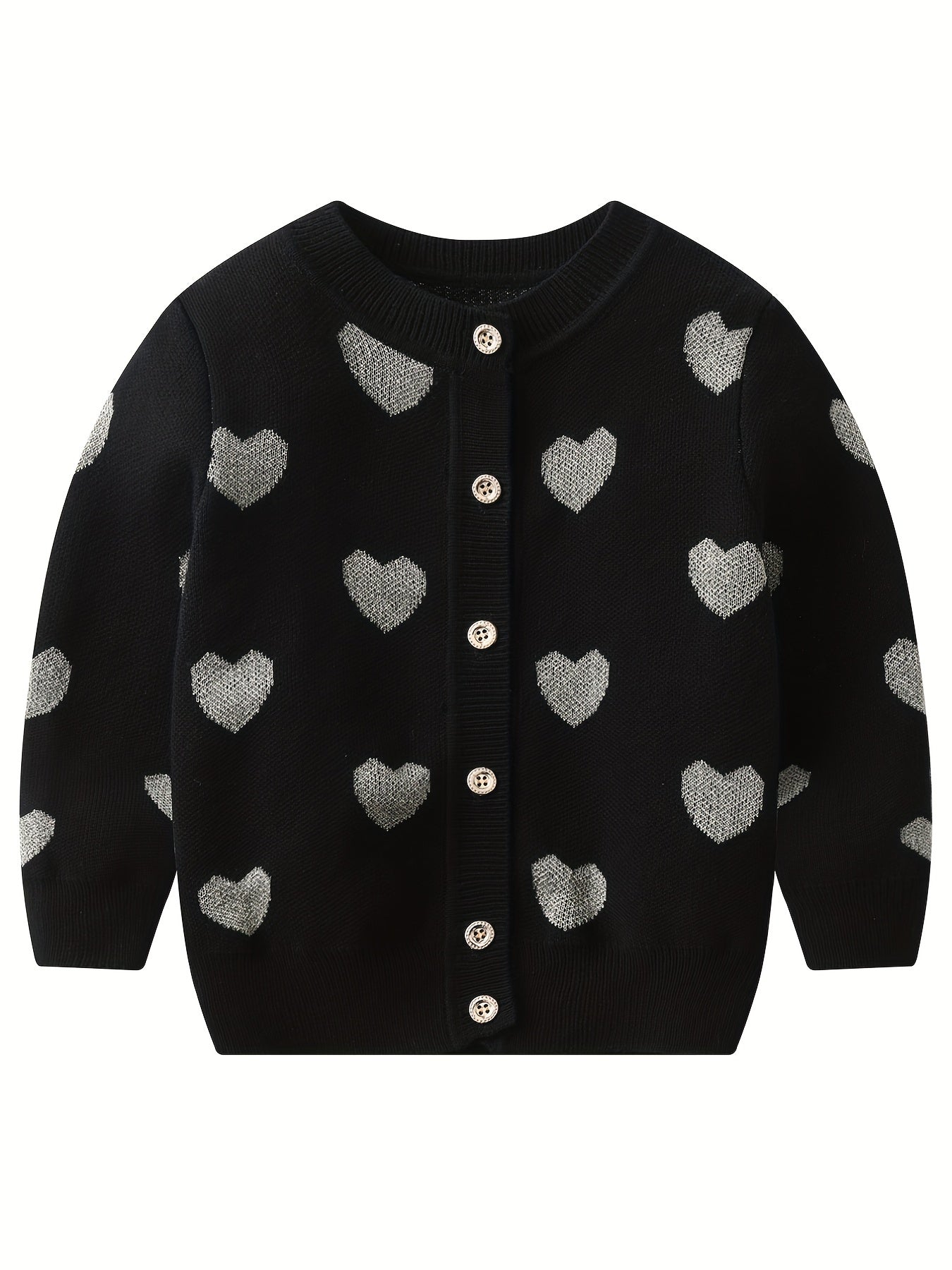 Toddler Girls' Knit Sequin Star Button Sweater