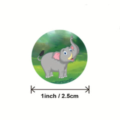 500pcs Zoo Animals Reward Stickers 2.54cm Roll School Teacher Cartoon Sticker