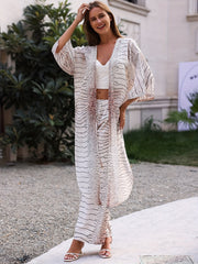 Crocodile Print Swimwear Set with Cover Up Shirt
