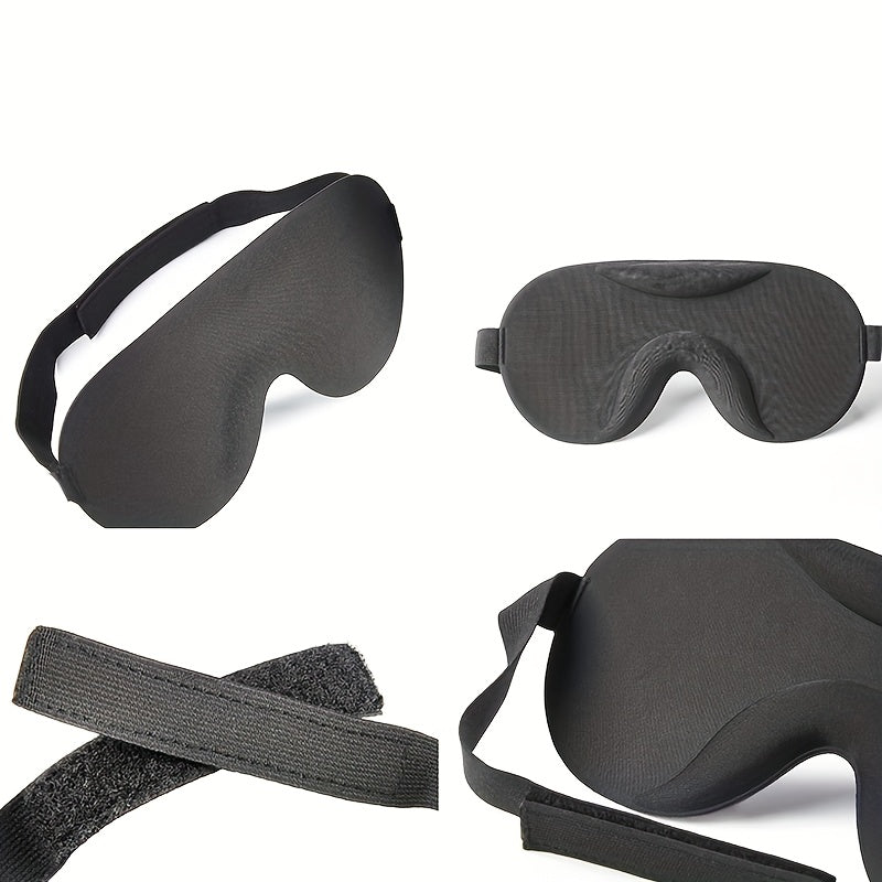Solid Sleep Eye Mask Adjustable Strap Lightweight Blackout Blindfold