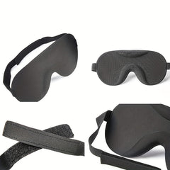 Solid Sleep Eye Mask Adjustable Strap Lightweight Blackout Blindfold