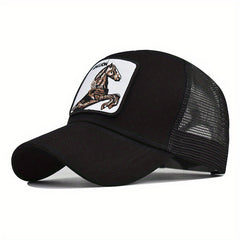 Animal Embroidery Patch Baseball Cap Unisex Adjustable Mesh Dad Hat