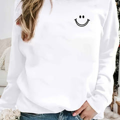 Smile Graphic Long Sleeve Sweatshirt