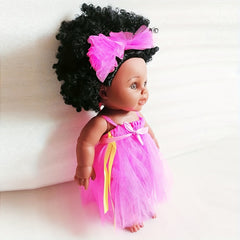 Interactive Lifelike African Baby Doll Soft Vinyl Christmas Toy