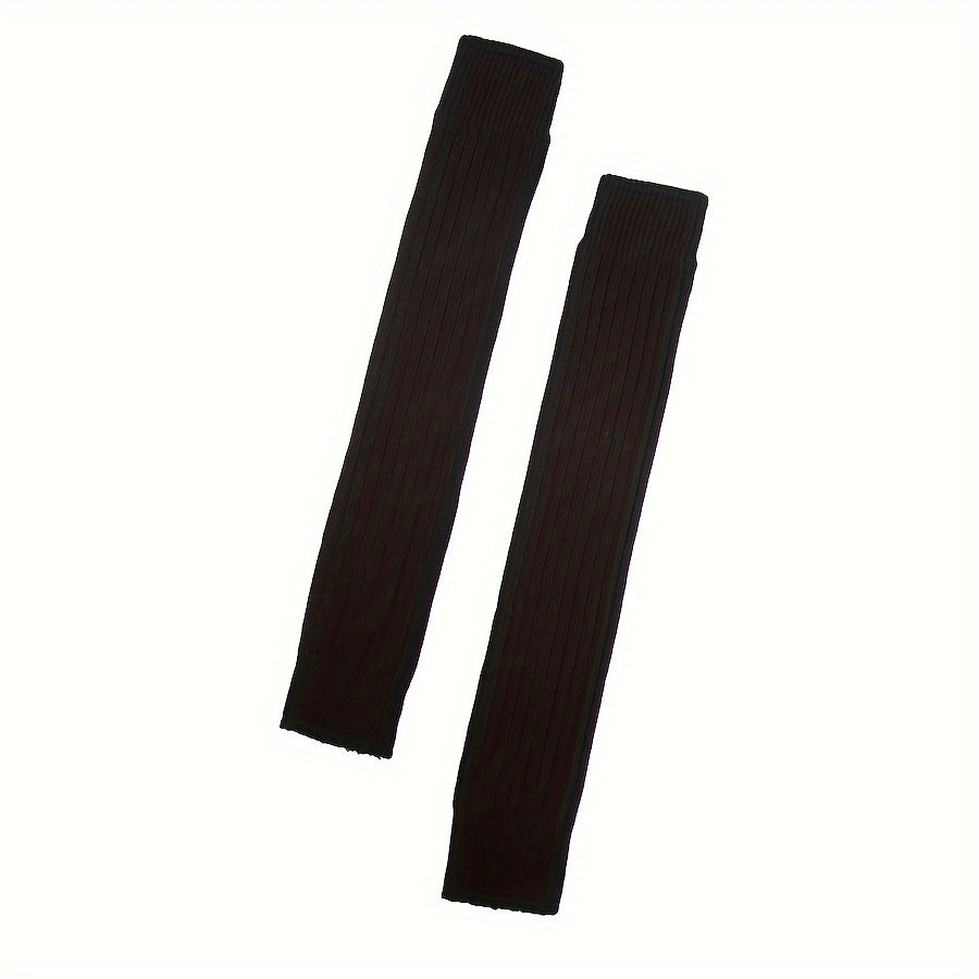 2 Pairs Solid Leg Warmers & Knee High Socks Women's Stockings