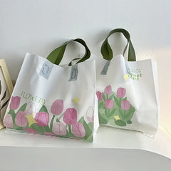 6pcs Tulip Clothes Shop Tote Bag Plastic Shopping Gift Packaging Bag