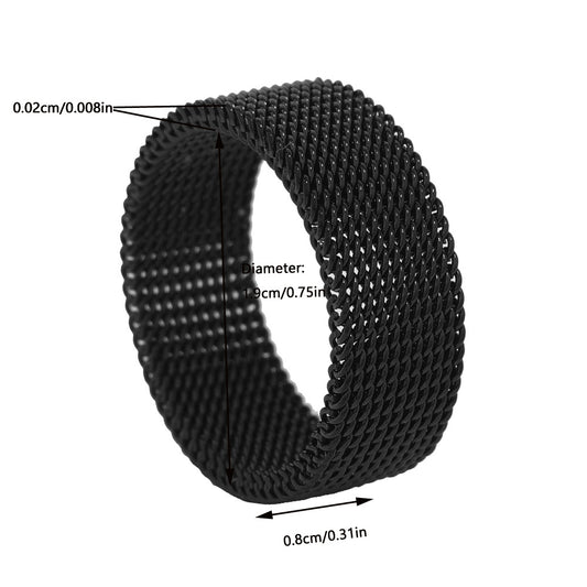 Funky Braided Mesh Texture Stainless Steel Ring