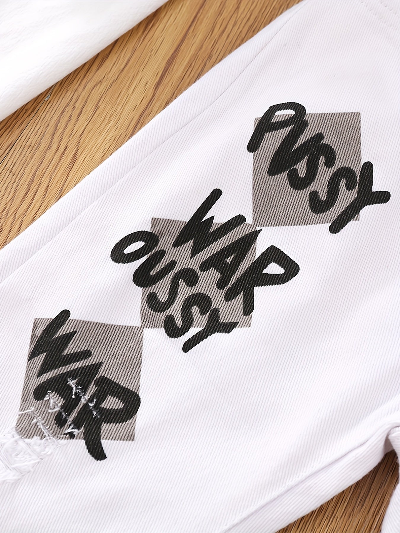 Boys Ripped Jeans Cropped Pants Loose Fit Spring Autumn Kids Clothes