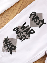 Boys Ripped Jeans Cropped Pants Loose Fit Spring Autumn Kids Clothes