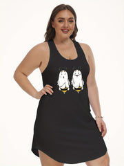 Cartoon Bee Ghost Print Lounge Dress