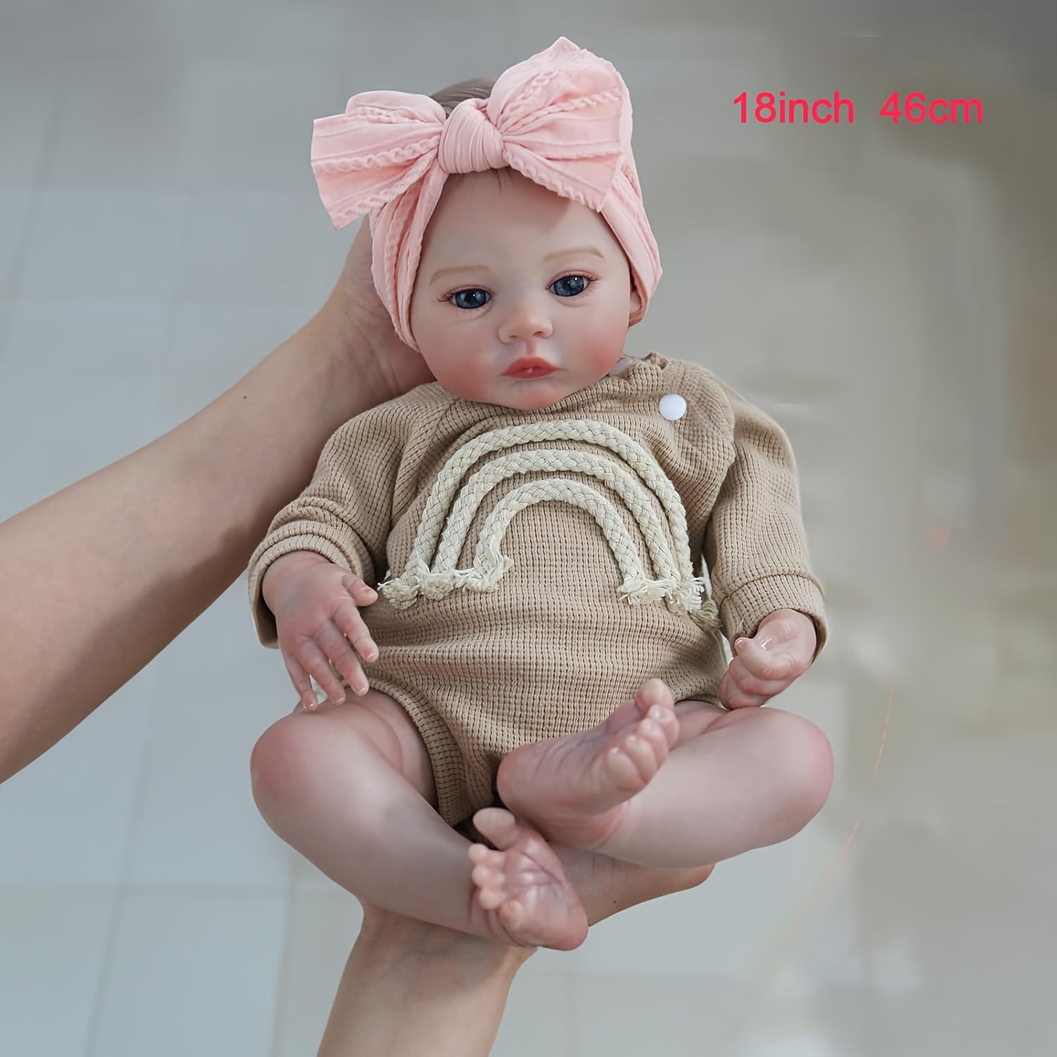 Realistic Reborn Baby Girl Doll with Soft Weighted Body Vinyl Material