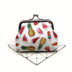 Fruit Print Coin Purse Small Storage Bag for Girls