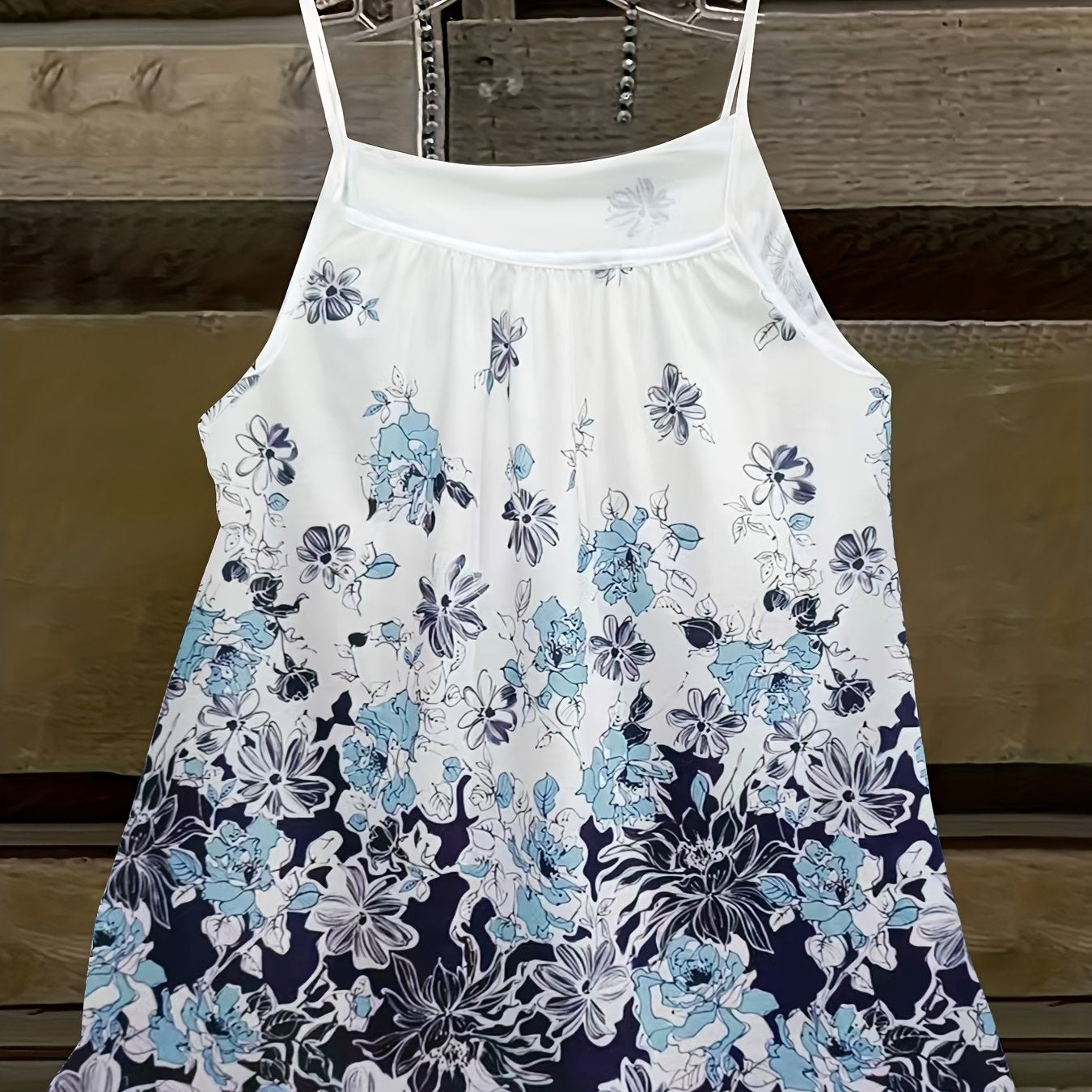Floral Print Plus Size Cami Top Medium Stretch