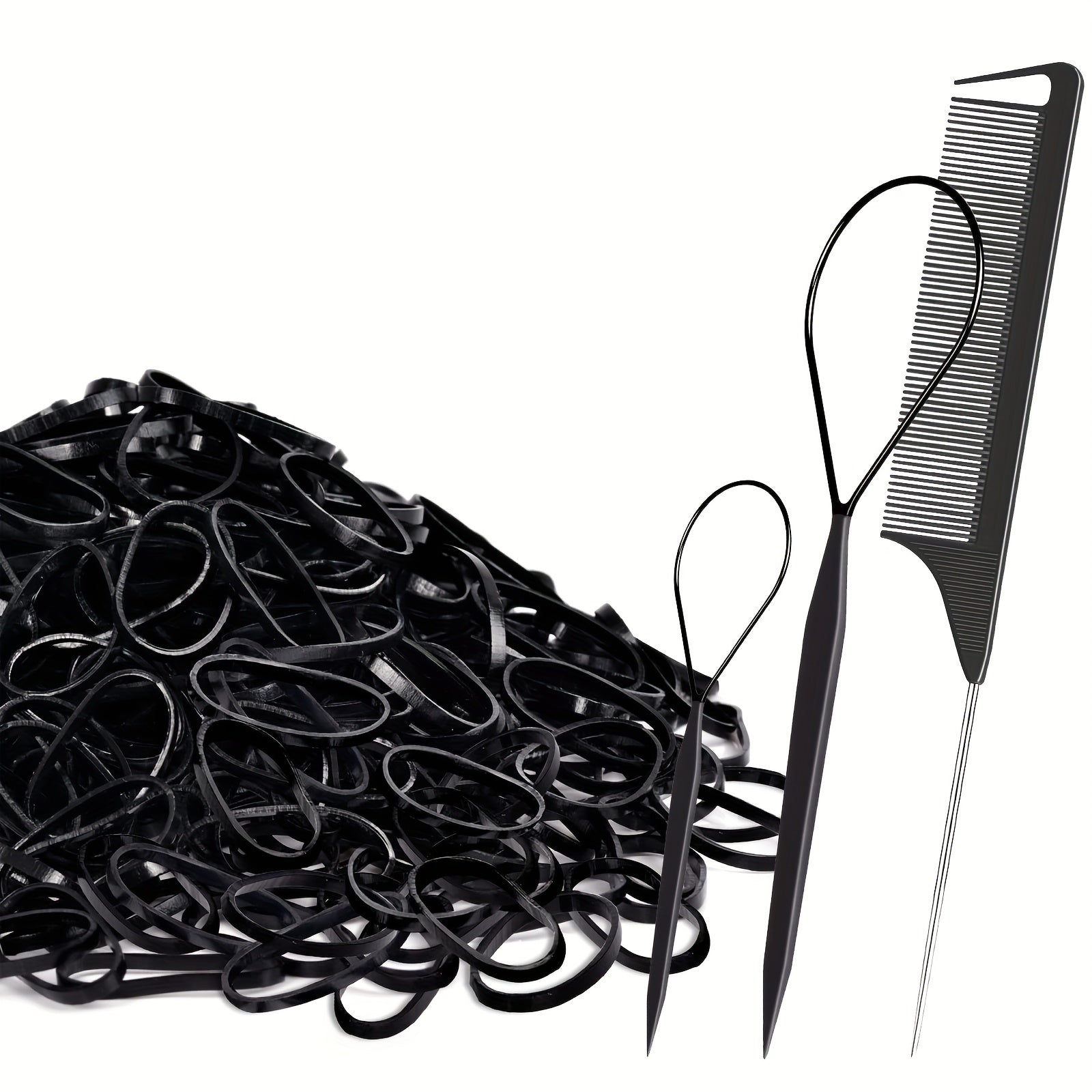 1000pcs Mini Hair Ties With Comb Hair Styling Tools