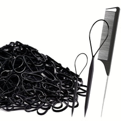 1000pcs Mini Hair Ties With Comb Hair Styling Tools