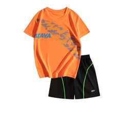 Boys Sports Suit Short Sleeves Tops & Bottoms Summer Kids Clothes