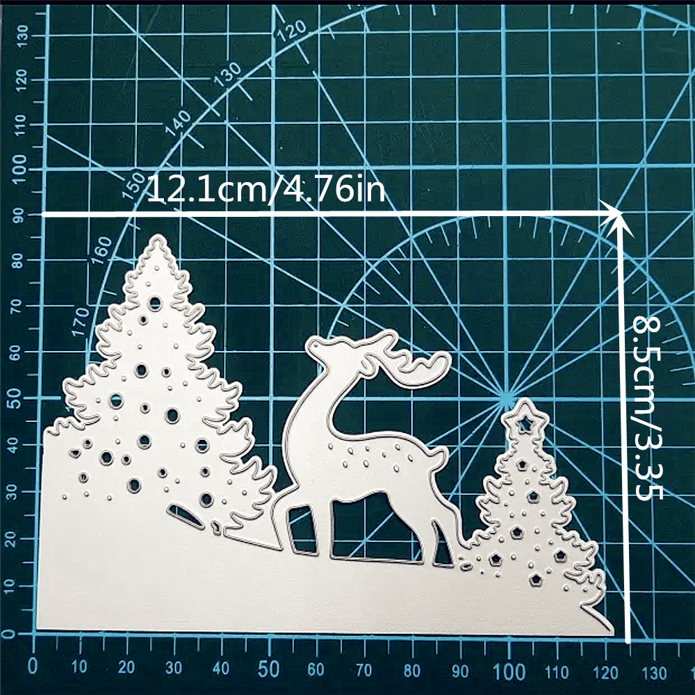 Christmas Tree House Deer Metal Cutting Dies for DIY Greeting Card Scrapbooking