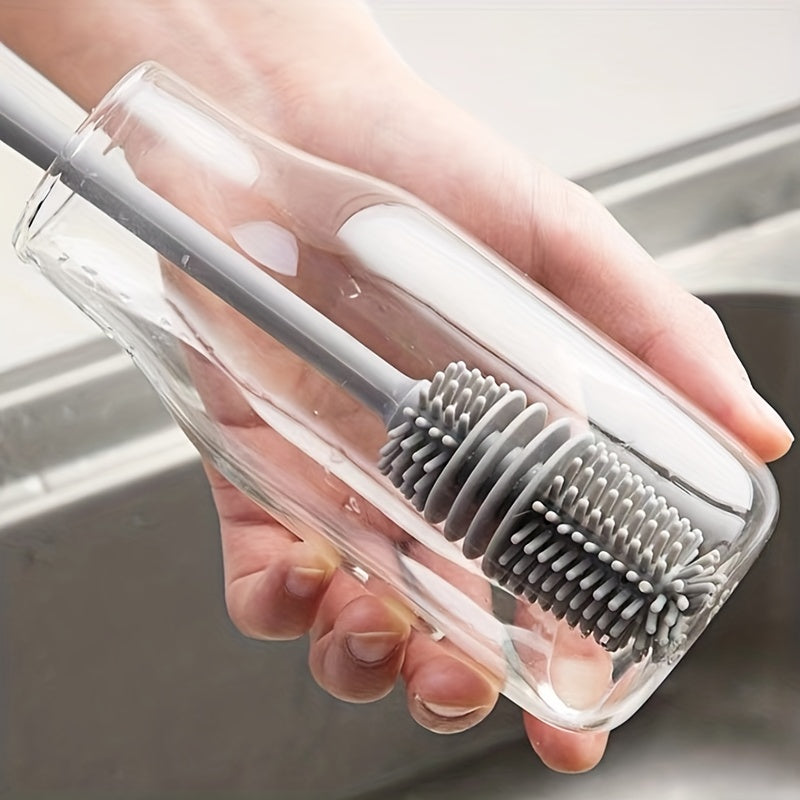 Long Handle Silicone Milk Bottle & Glass Cup Cleaner Brush