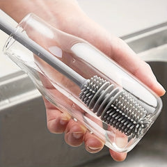 Long Handle Silicone Milk Bottle & Glass Cup Cleaner Brush