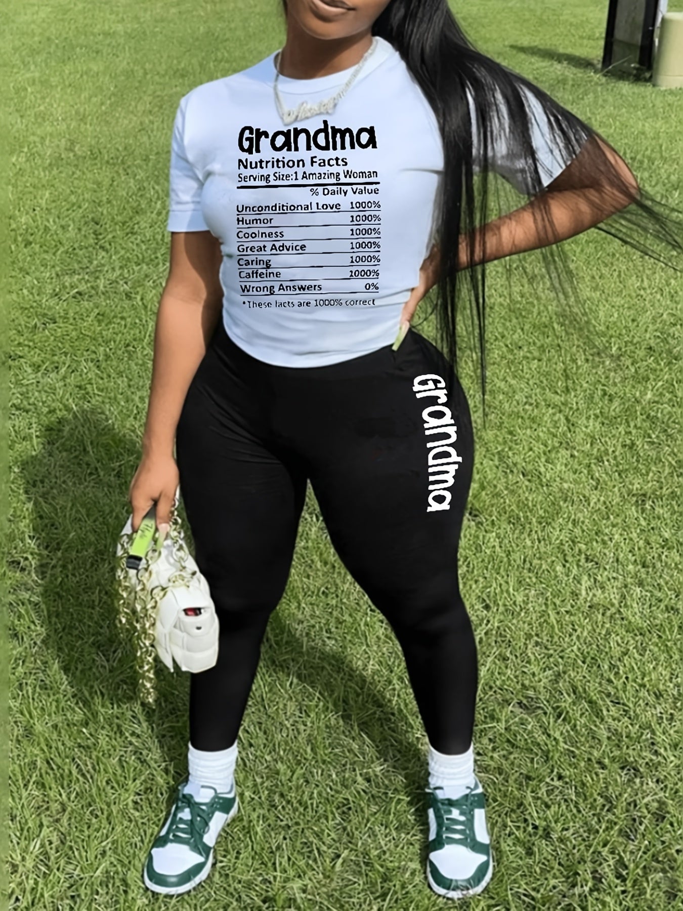 Women's Plus Size Slogan Tee & Leggings 2 Pc Set