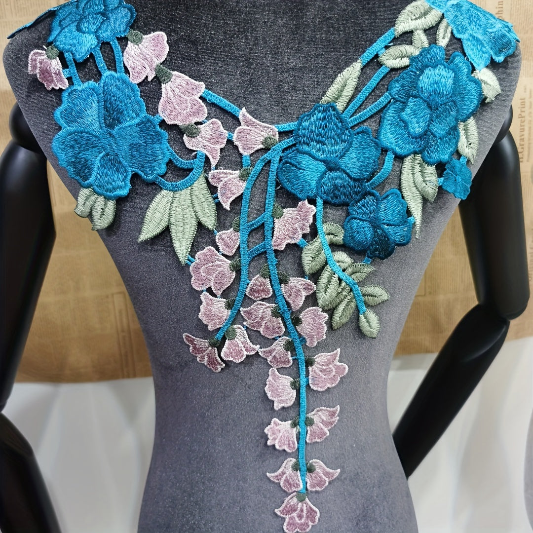Embroidered Fabric Flower Venise Lace Sewing Applique Lace Collar