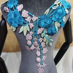 Embroidered Fabric Flower Venise Lace Sewing Applique Lace Collar