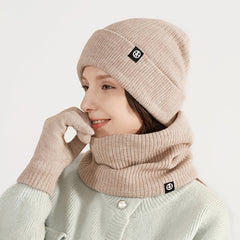 Winter Warm Hat Scarf Gloves Set Windproof Knitted Hat Three piece