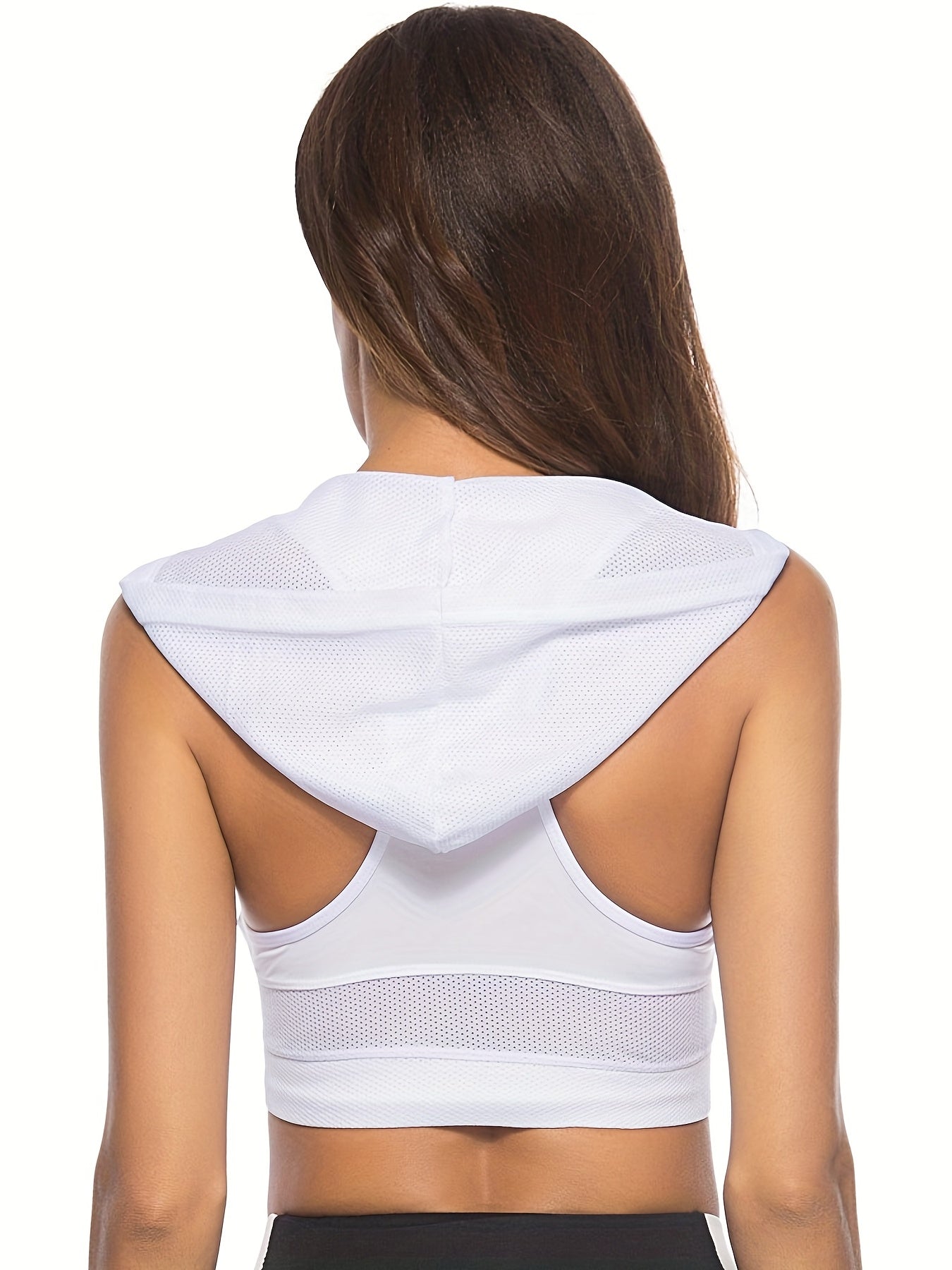 Seamless Hooded Sports Bra Comfy & Breathable Tank Bra